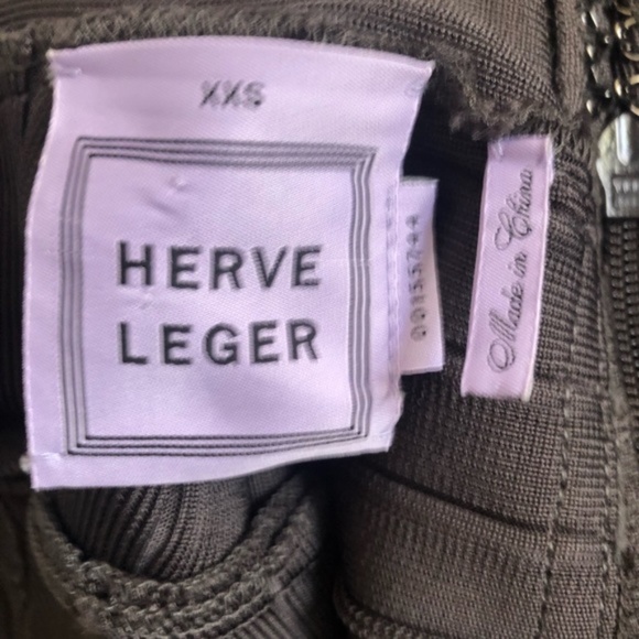 Herve Leger Classic Y2K Bandage Dress Gray SZ XXS - Picture 8 of 12